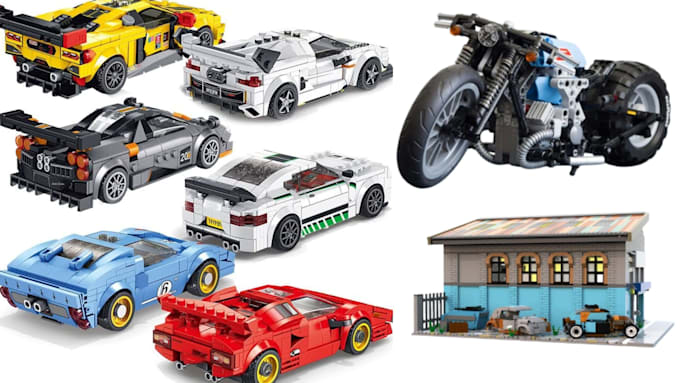 design custom 3d lego car, van, truck, bike and technic vehicle with instruction