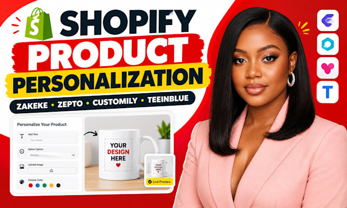 setup shopify product personalization with zakeke, zepto, customily, teeinblue