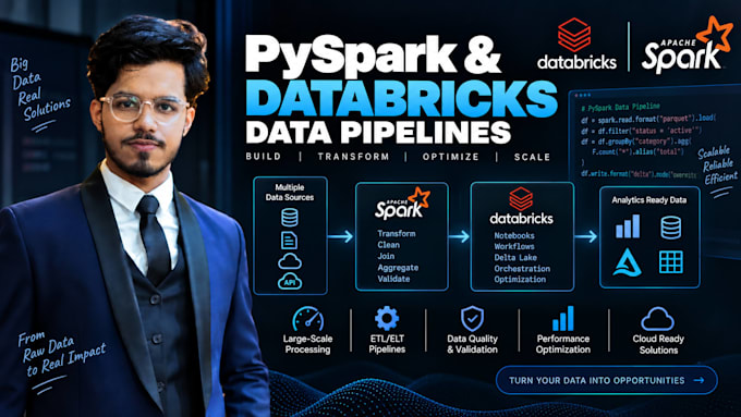 build pyspark and databricks data pipelines