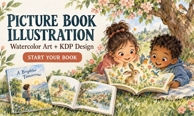 design childrens picture book illustrations and KDP book design