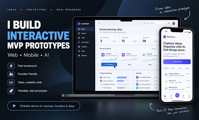 design a clickable mvp prototype for your web app idea