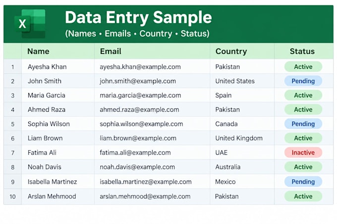 do accurate data entry and excel data formatting