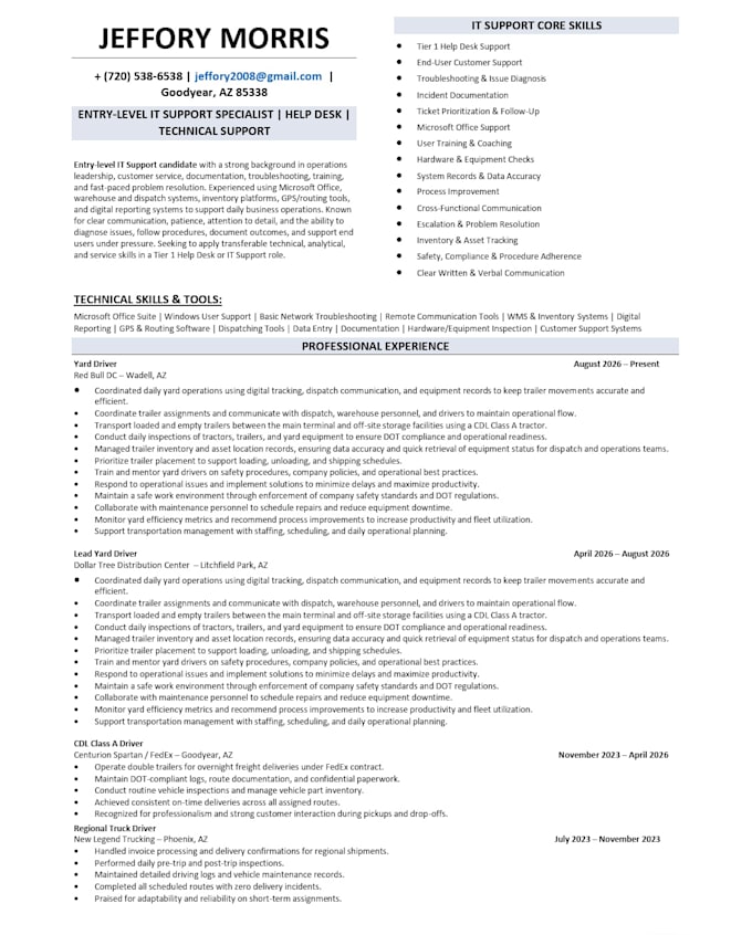 resume writing and editing