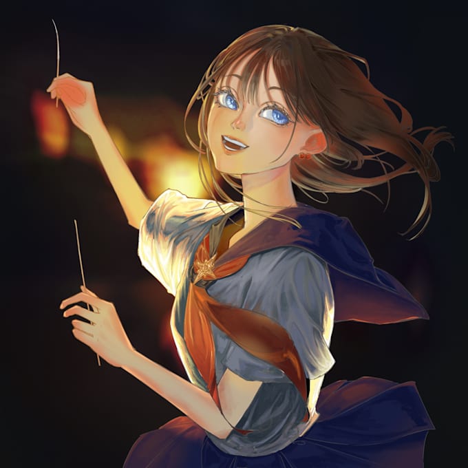 draw anime oc illustration