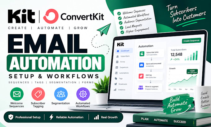 setup convertkit email automation welcome sequences subscriber tagging segment