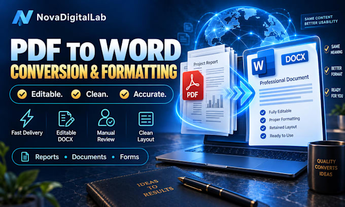 convert PDF to editable word and fix document formatting