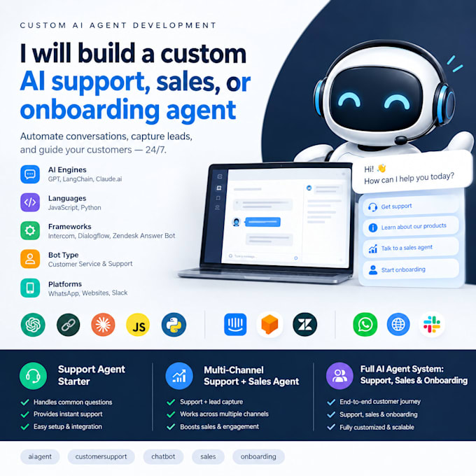 build a custom ai support, sales, or onboarding agent