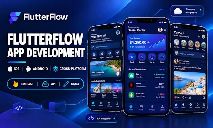 build a flutterflow mobile app for ios and android