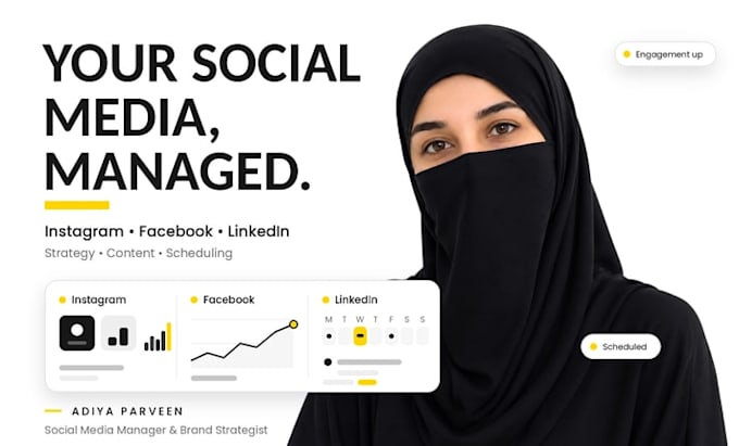 be your social media manager for instagram, facebook, linkedin