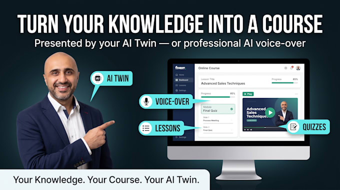 create an elearning course featuring your ai twin