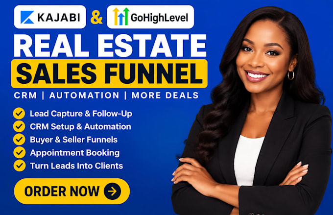 do kajabi course setup, student onboarding, sales funnel for real estates
