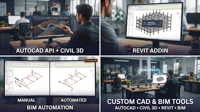 develop autocad API plugin civil 3d tools revit addin and bim automation