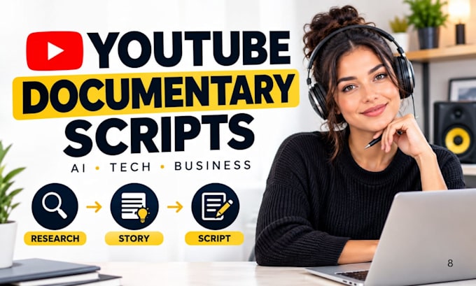 write researched ai, tech and business youtube documentary scripts video scripts