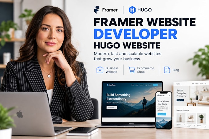 build framer website development,animate framer website or code framer shop hugo