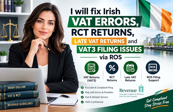 fix irish vat errors, rct returns, late vat returns and vat3 filing issue