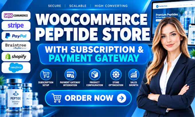 setup woocommerce peptide store with subscription and payment gateway