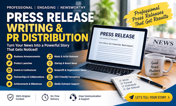 write professional PR articles and press releases for media
