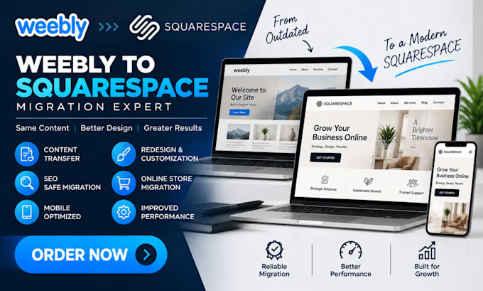 be your weebly expert for migration to squarespace, seo and online store setup