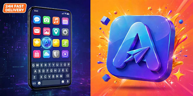design modern app icon for mobile and web