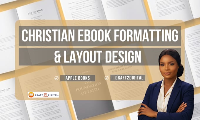 do christian ebook formatting and layout design for apple books, draft2digital