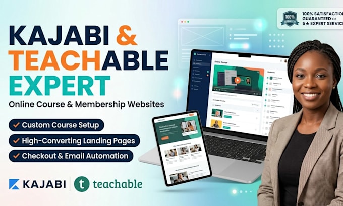 build your online course website with kajabi or teachable