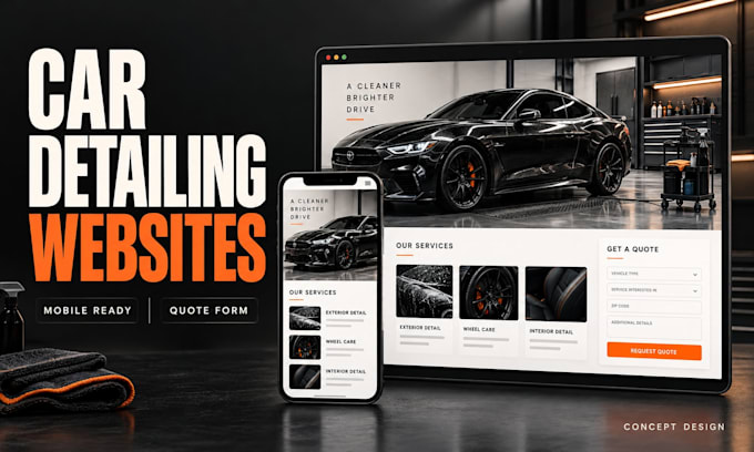 build a car detailing website with a quote request form