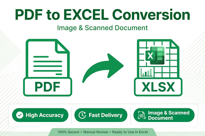 convert PDF to excel, image to excel and scanned document