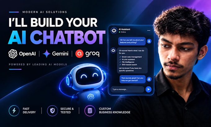 build an ai chatbot using openai or groq and gimini API
