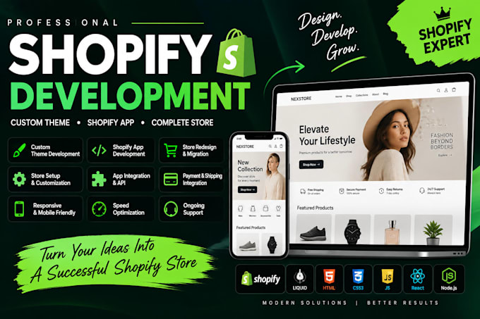 build shopify store,shopify custom theme app, shopify expert