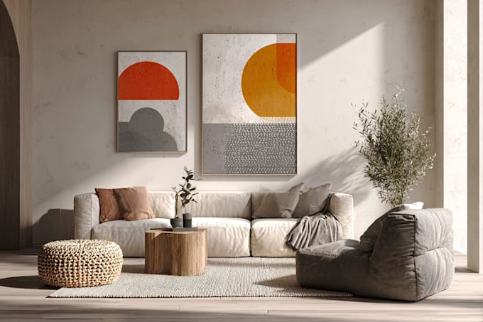 design printable abstract minimal boho wall art or poster