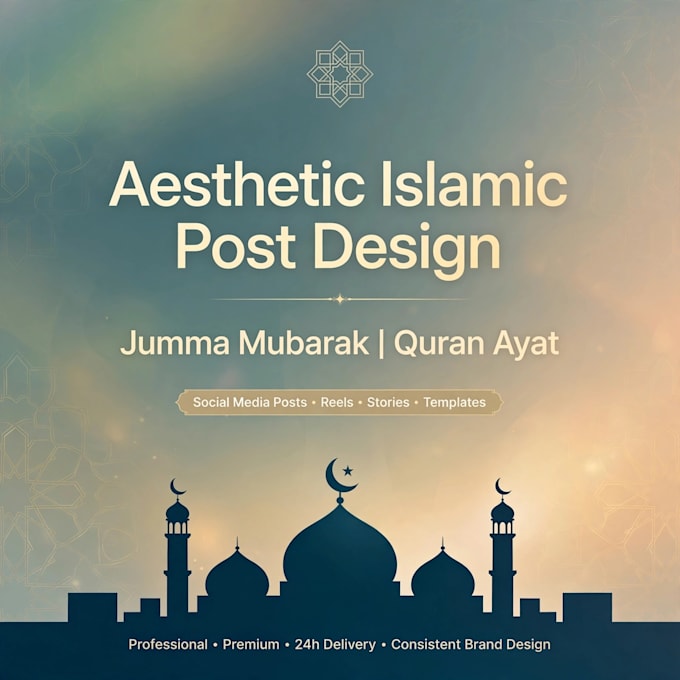 design aesthetic islamic posts for jumma mubarak