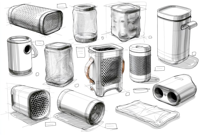 develop industrial and product design concept and sketches