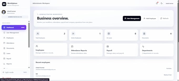 develop, customize and deploy a modern hrms web application