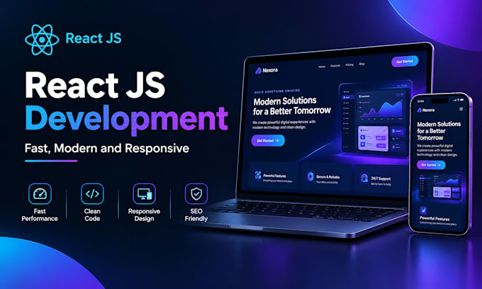 develop a responsive react js website or landing page