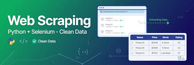 build a python web scraper with selenium and deliver clean data
