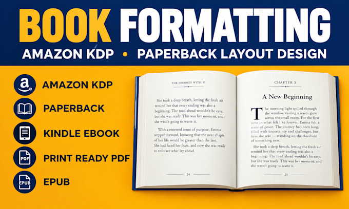amazon kdp book formatting and paperback layout design