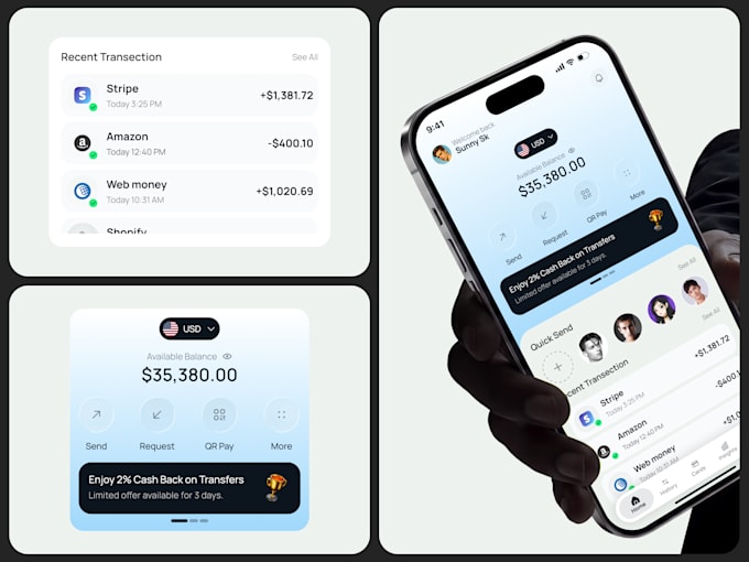 finance mobile app design modern fintech app