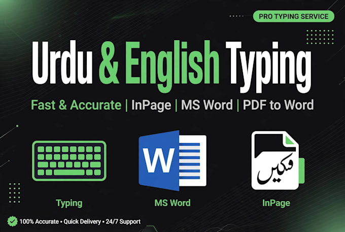 do fast urdu and english typing and data entry