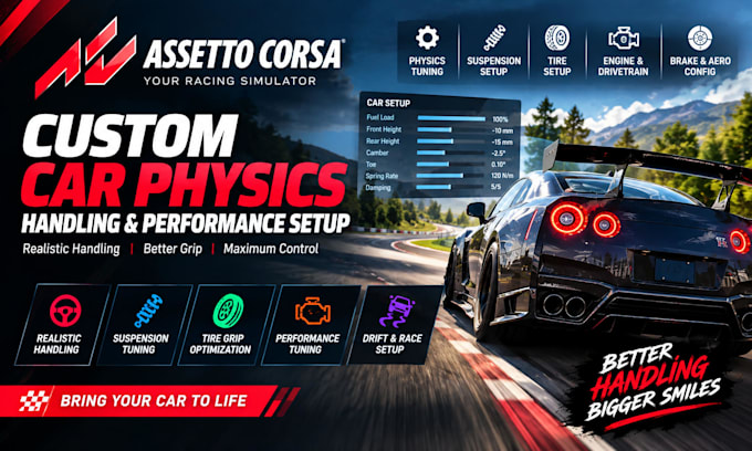 create custom assetto corsa car physics handling and performance setup