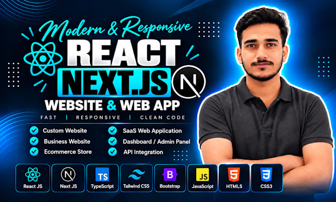 be your front end web developer in react js website and next js website
