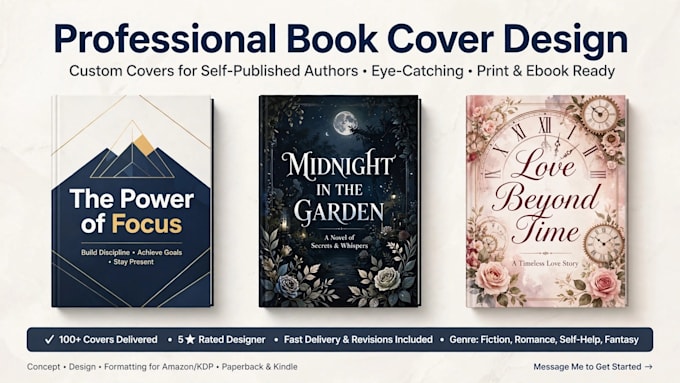 design modern minimalist self help book cover for amazon kdp