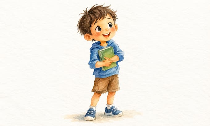 illustrate children storybook pages with custom characters