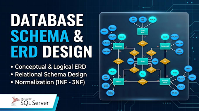 design an optimal database with erd, sql schema scripts