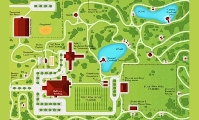 design custom 3d wayfinding map for events, exhibitions and campground map