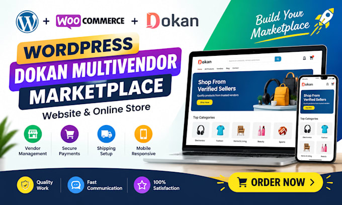 build wordpress woocommerce dokan multivendor marketplace and website business