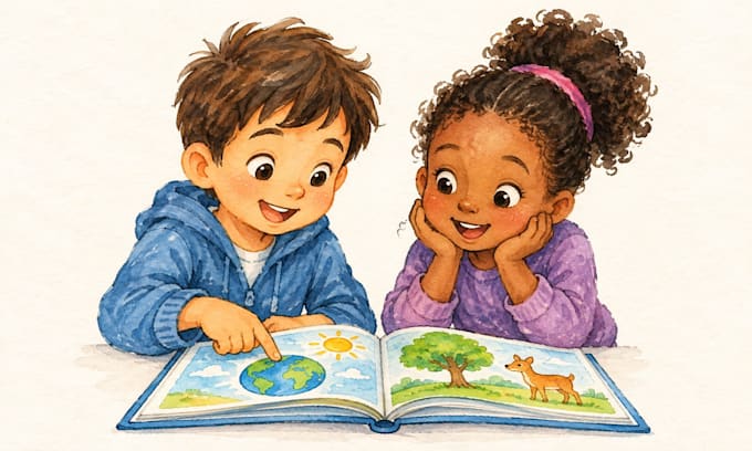 illustrate educational children books and worksheets