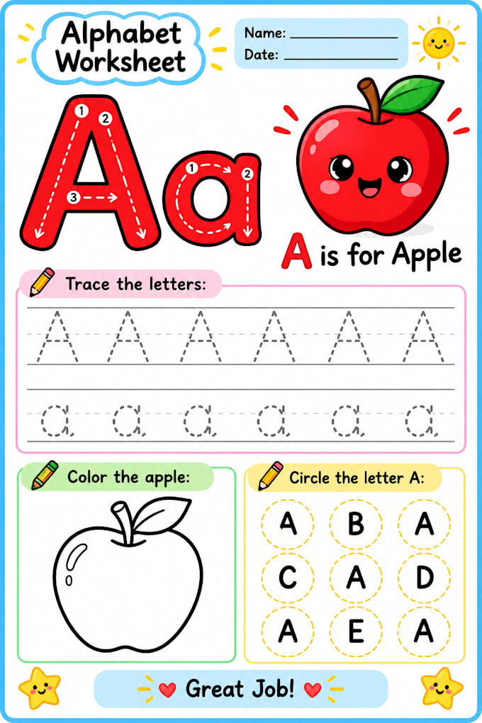 create alphabet worksheets for kids