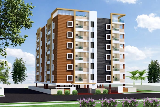 design modern 3d house elevation and exterior rendering for your home