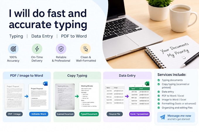 do typing and data entry