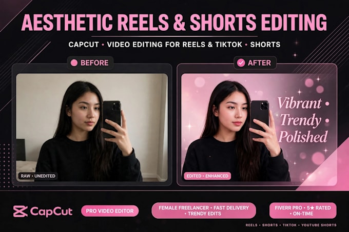 do edit reels,youtube shorts,and canva posts asthetic
